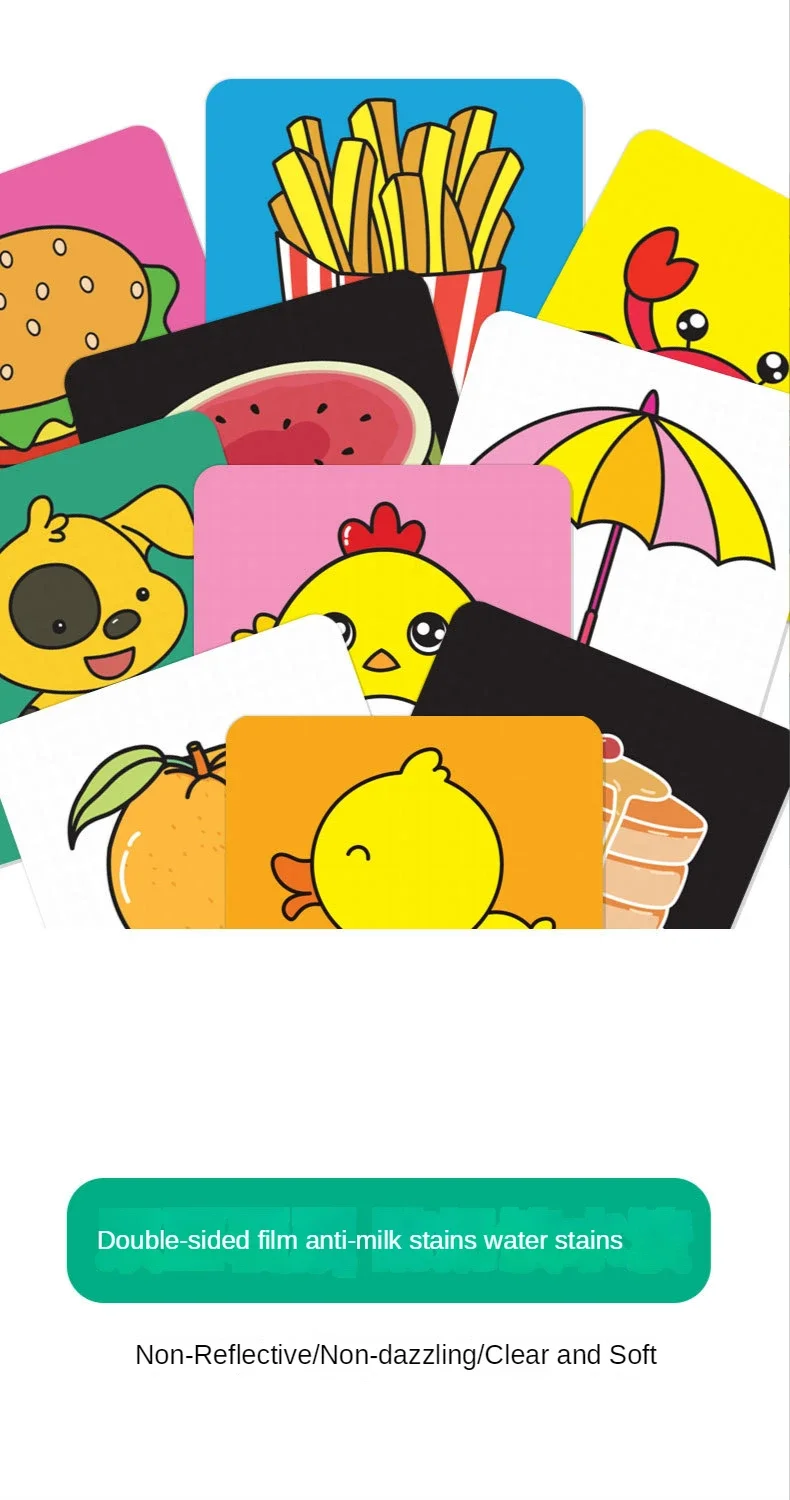 Baby Montessori Visual Stimulation Card Black and White Cards High Contrast Visual Stimulation Shape Card Toddler Cognitive Toys