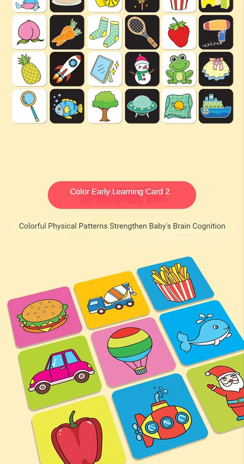 Baby Montessori Visual Stimulation Card Black and White Cards High Contrast Visual Stimulation Shape Card Toddler Cognitive Toys