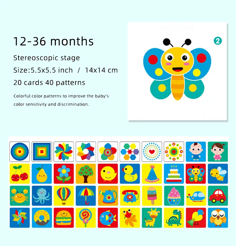 Black and White Cards High Contrast Baby Toys 0-36 Months Newborns Visual Stimulation Brain Development Learning Flash Cards