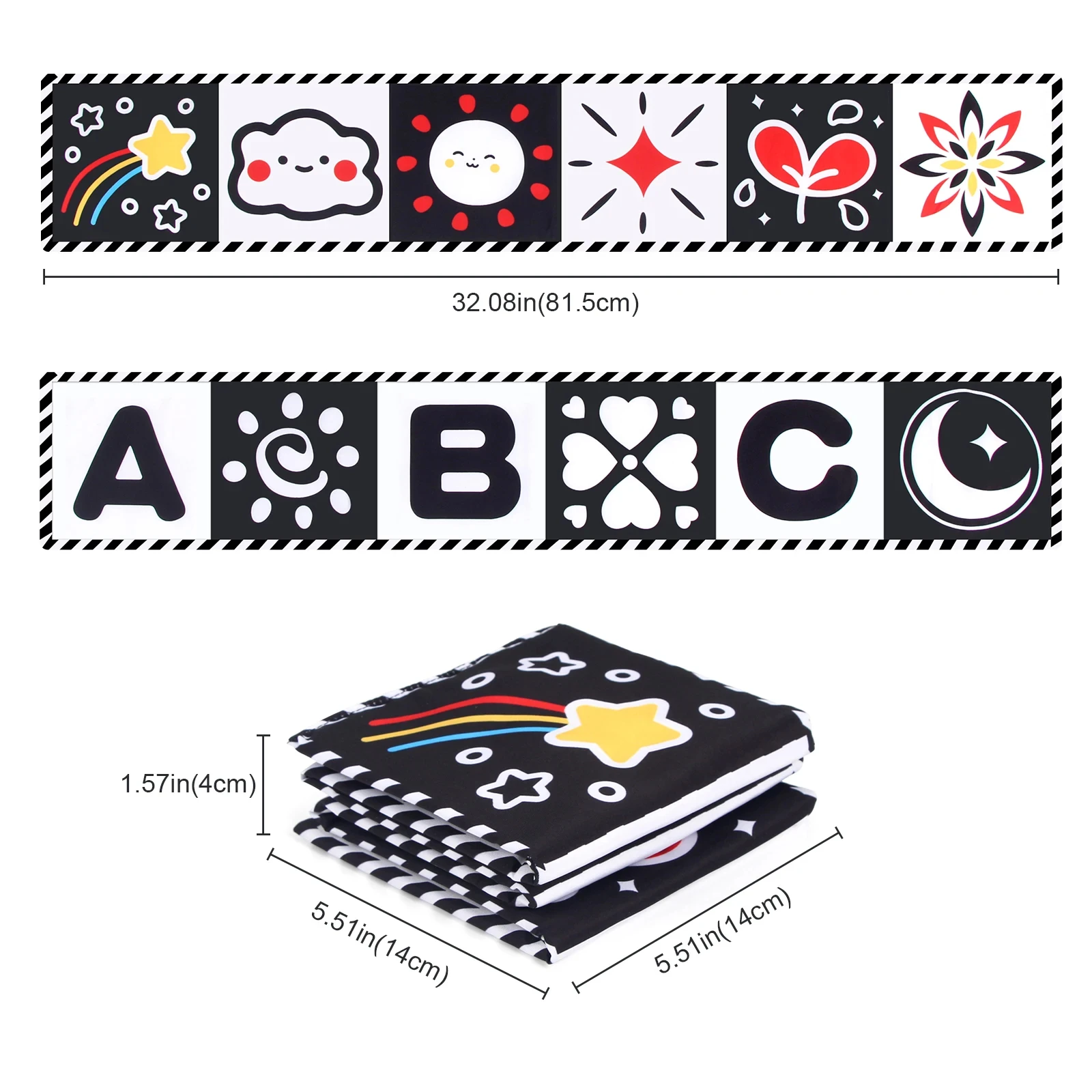 Black and White Cards High Contrast Baby Toys 0-36 Months Newborns Visual Stimulation Brain Development Learning Flash Cards