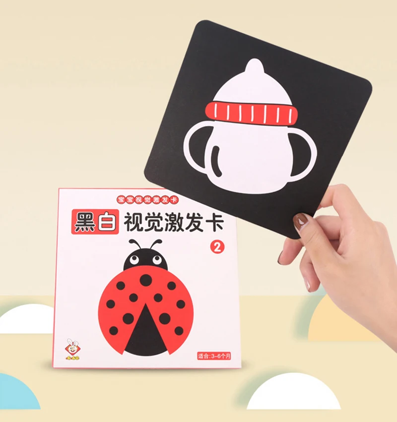 Black and White Cards High Contrast Baby Toys 0-36 Months Newborns Visual Stimulation Brain Development Learning Flash Cards