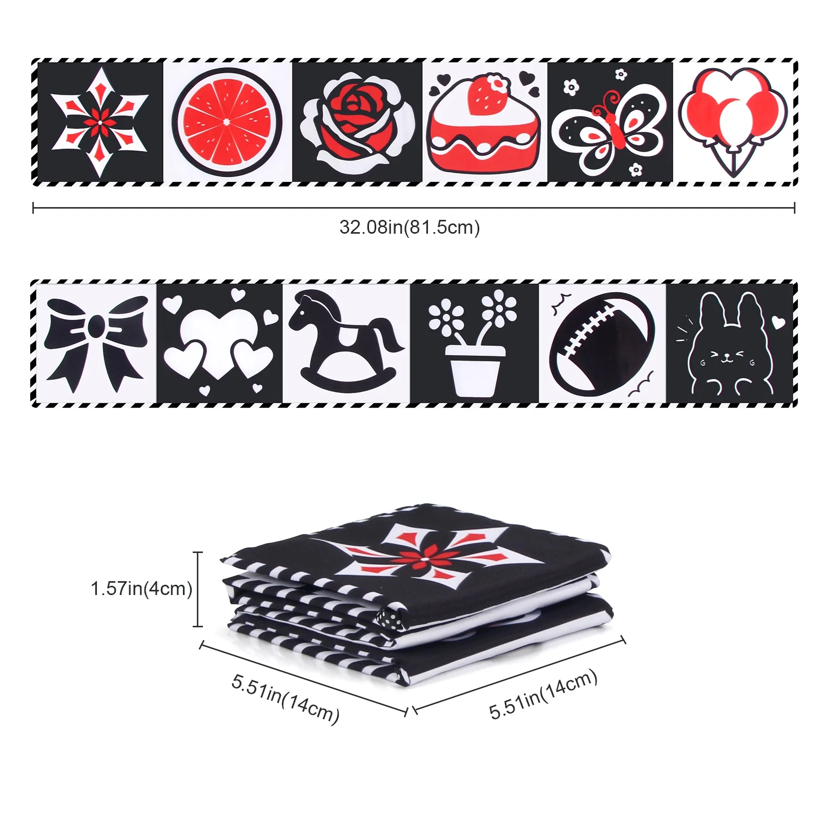 Black and White Cards High Contrast Baby Toys 0-36 Months Newborns Visual Stimulation Brain Development Learning Flash Cards