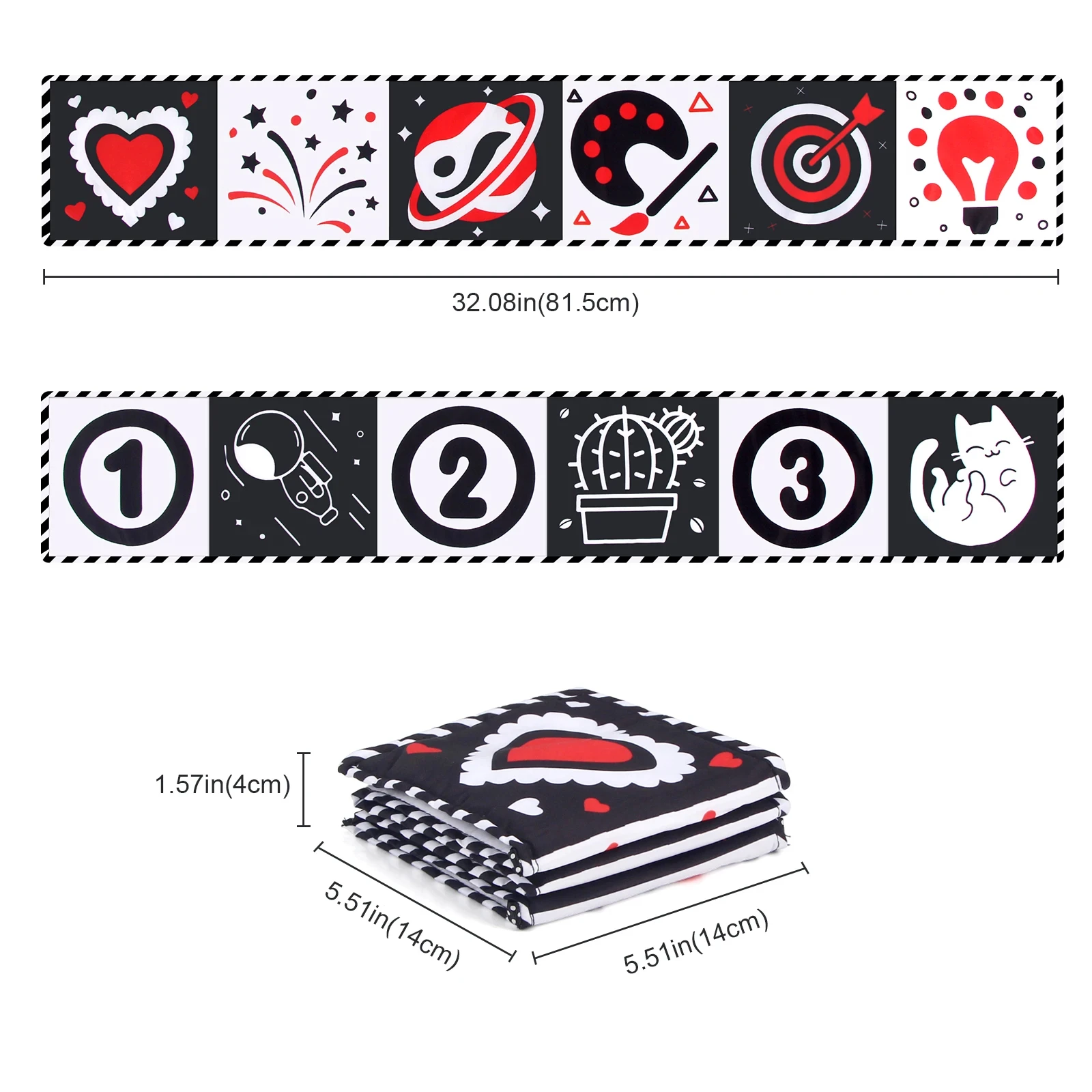 Black and White Cards High Contrast Baby Toys 0-36 Months Newborns Visual Stimulation Brain Development Learning Flash Cards