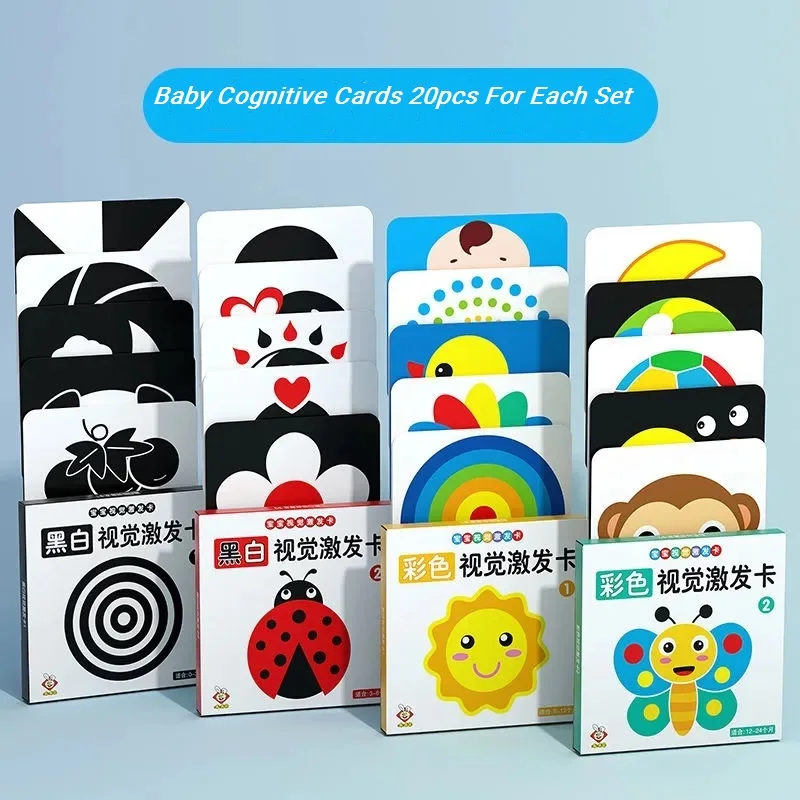 Black and White Cards High Contrast Baby Toys 0-36 Months Newborns Visual Stimulation Brain Development Learning Flash Cards