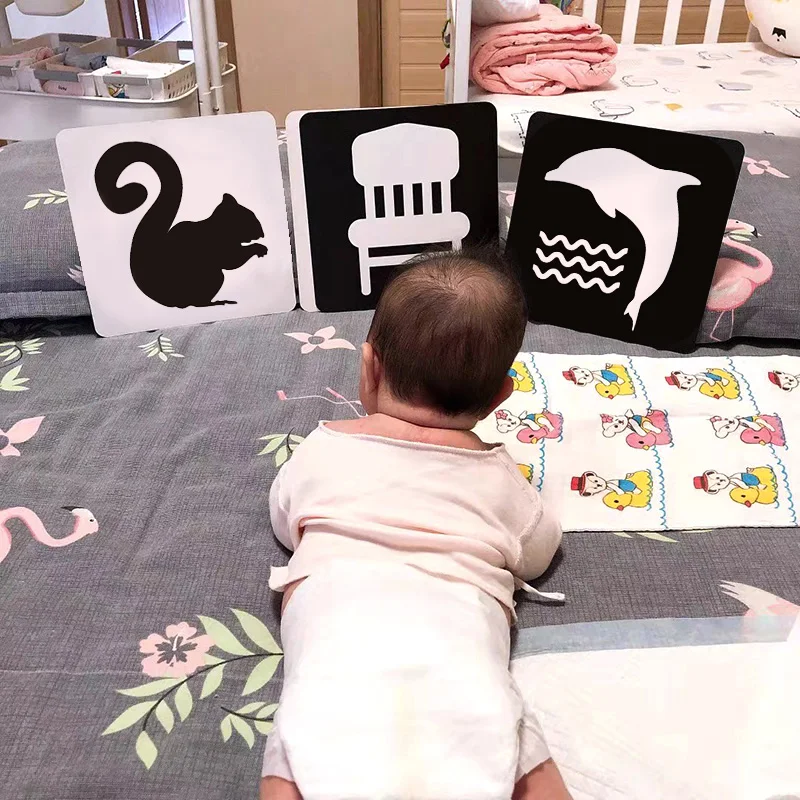 Black and White Cards High Contrast Baby Toys 0-36 Months Newborns Visual Stimulation Brain Development Learning Flash Cards