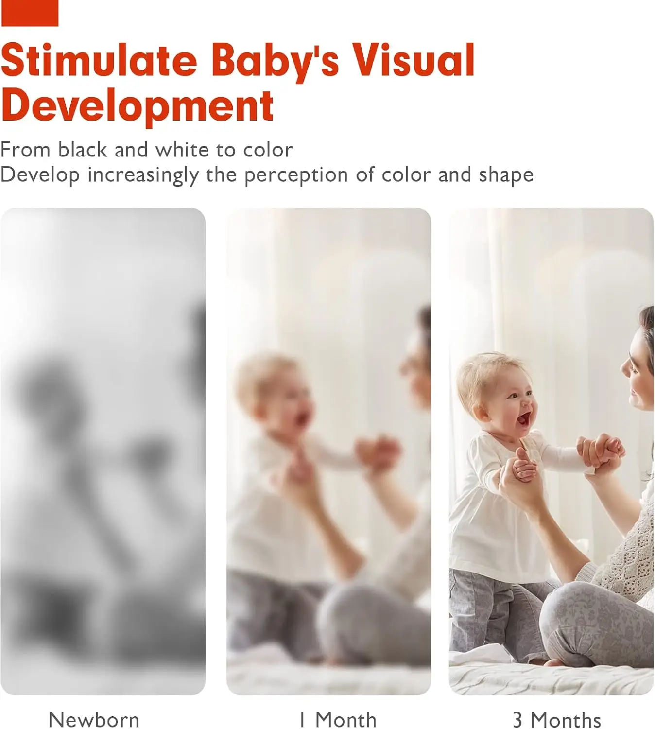 Montessori High Contrast Baby Visual Stimulation Card Black White Flash Cards 0-36 Months Tummy Time Educational Sensory Book