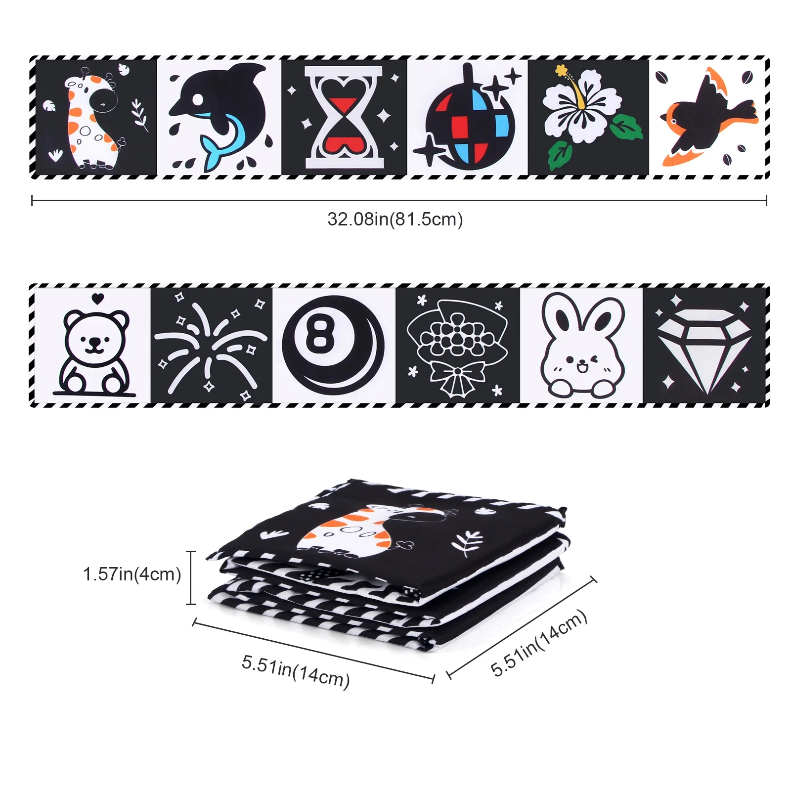 Black and White Cards High Contrast Baby Toys 0-36 Months Newborns Visual Stimulation Brain Development Learning Flash Cards