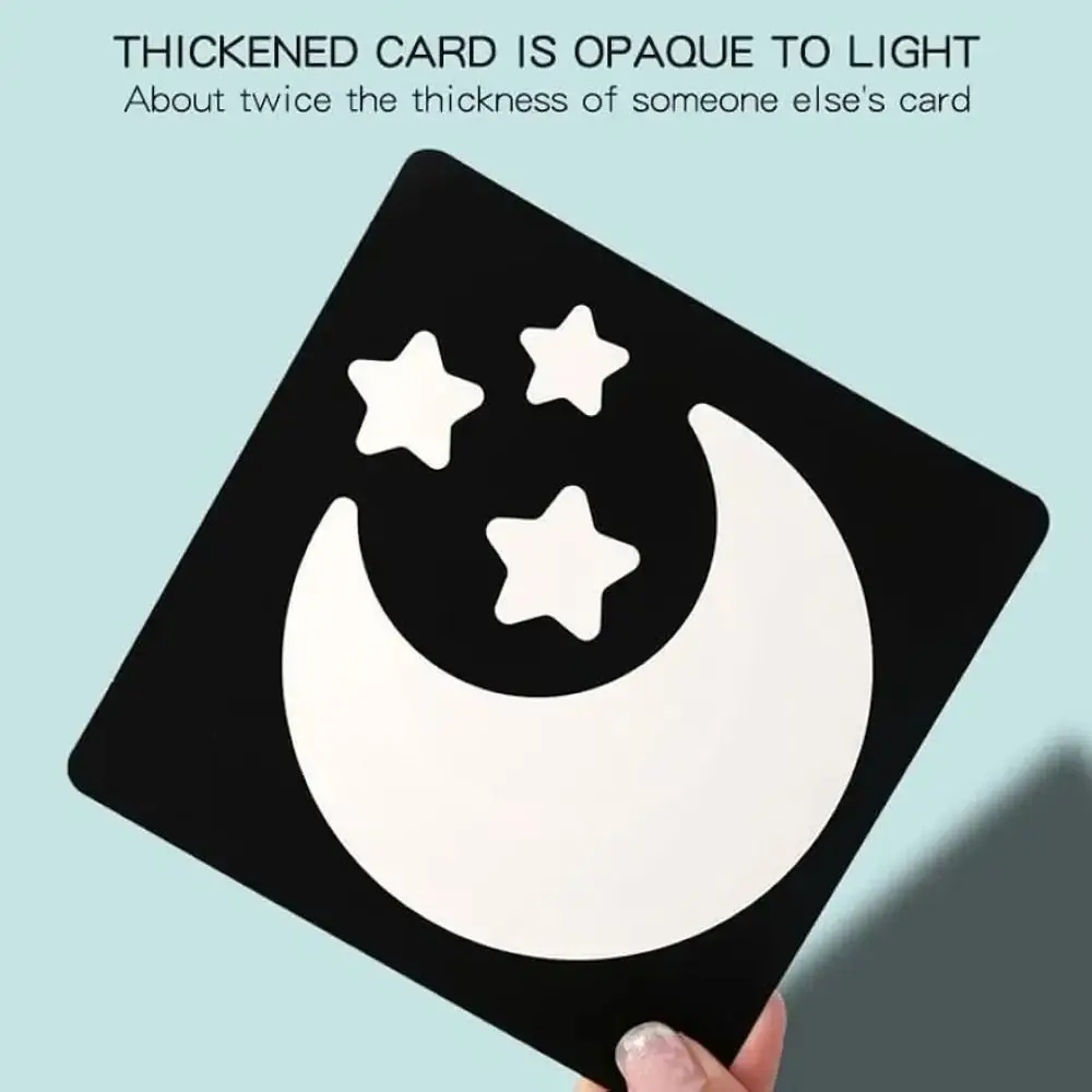 Paper Vision Stimulation Cards Double sided Waterproof Black White High Contrast Card Stimulate Newborn Visual Card Learning