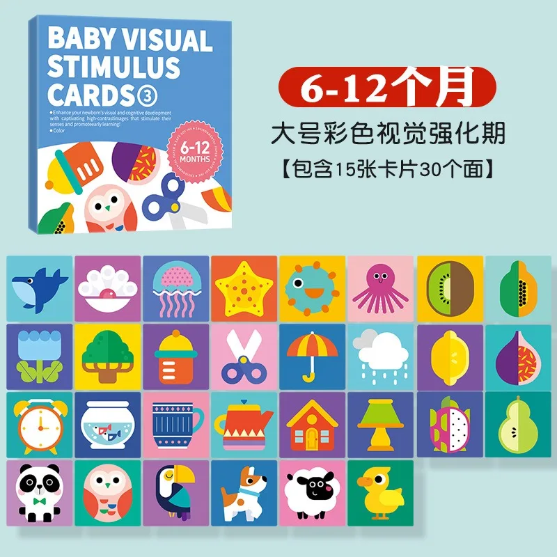 Baby Visual Stimulation Cards Montessori High Contrast Flash Card Infant Gift For Children Cognition Toy