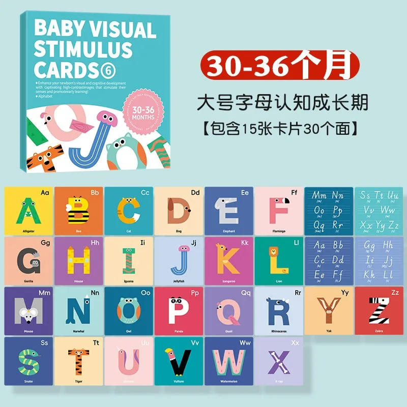Baby Visual Stimulation Cards Montessori High Contrast Flash Card Infant Gift For Children Cognition Toy